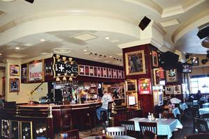 Atlantic City Hard Rock Cafe's bar and some of it's memorabilia